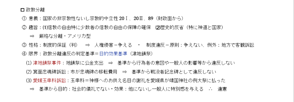 憲法第１３項のテキスト：政教分離